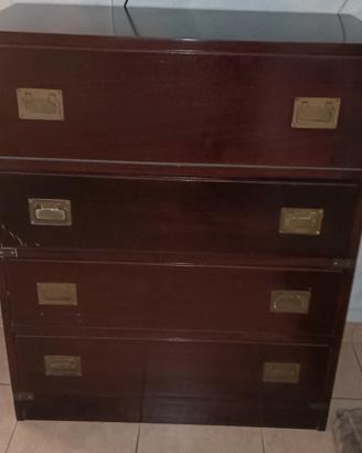 Cassettone secretaire in mogano stile Marino