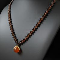 Collana vintage artigianale corniola rossa Etnica