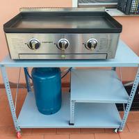 barbecue piastra a Gas, con 3 Fornelli
