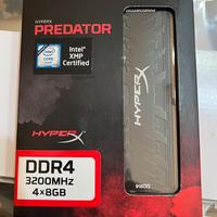 32 GB ram DDR4 3200MHz Predator HYPERX