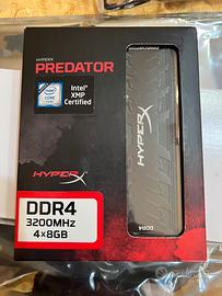 32 GB ram DDR4 3200MHz Predator HYPERX