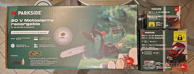 MOTOSEGA PARKSIDE 20V NUOVA + 2 BATTERIE NUOVE