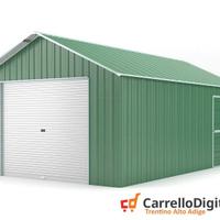 Baracca cantiere box 438x724 con saracinesca verde