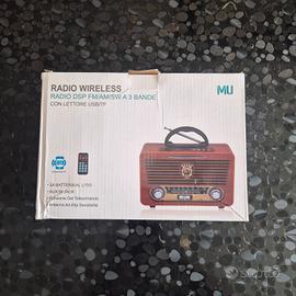 radio stile vintage hi-fi Bluetooth nuova