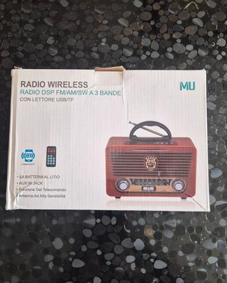 radio stile vintage hi-fi Bluetooth nuova