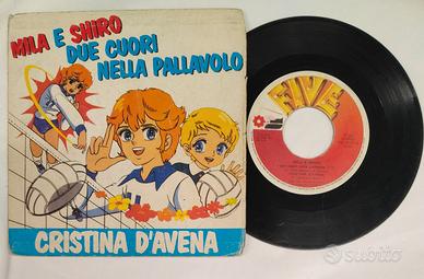 CRISTINA D'AVENA Mila Shiro sigle cartoni 45 giri