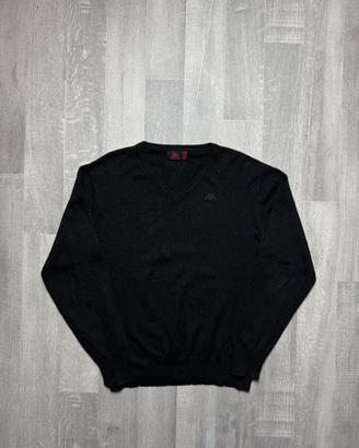 Maglione Kappa Nero 100% Cashmere Scollo a V