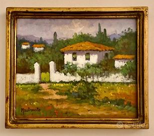 Adolfo Mastrovito - Paesaggio con casa e siepe