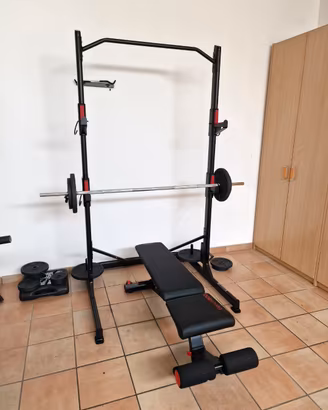 Kit Home Gym Domyos Rack Panca Bilancieri Pesi TRX