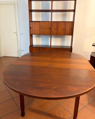 Tavolo tondo allungabile in teak con 6 sedie