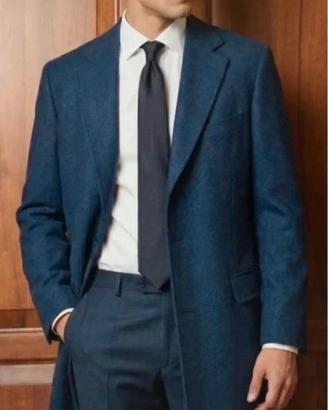 Cappotto Uomo Fusaro Antonio Blu Spina di Pesce L