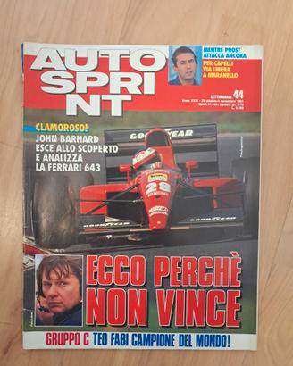 Autosprint 1991 Ferrari 643 Gruppo C Teo Fabi Camp