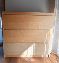 Cassettiera malm 3 cassetti
