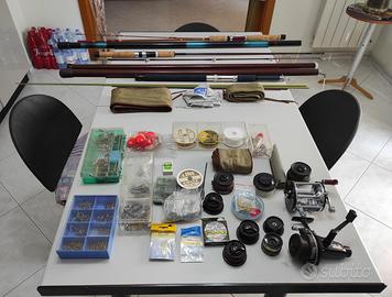 Lotto Pesca Vintage: 6 Canne, Mulinelli, Accessori