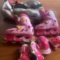 Pattini roller bambina con kit completo protezione