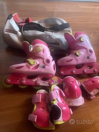 Pattini roller bambina con kit completo protezione