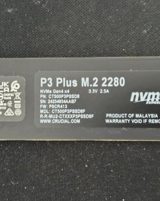 SSD nvme Crucial 500 gb
