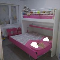 Letto a castello salvaspazio scorrevole - 3 letti