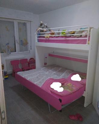 Letto a castello salvaspazio scorrevole - 3 letti