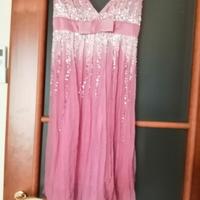 abito elegante rosa con paielletes.TG. 46
