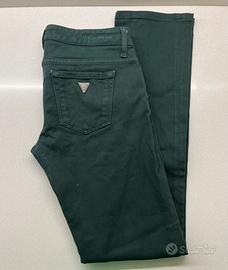 Jeans pantaloni verdi GUESS Premium donna