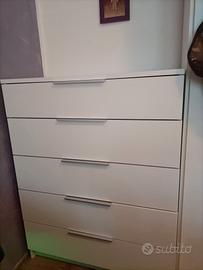 cassettiera bianca 