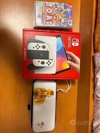 Nintendo switch oled + 6 giochi + custodia