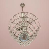 Lampadario acciaio e cristalli Swarovski 