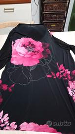 blusa a fiori lunga 
