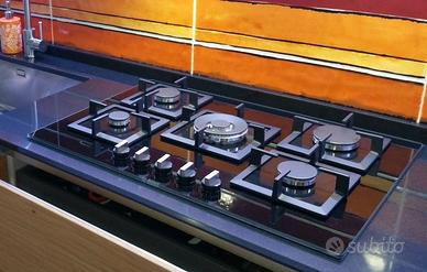 Piano cottura a gas 5 fuochi BOSCH Vetro temp nero