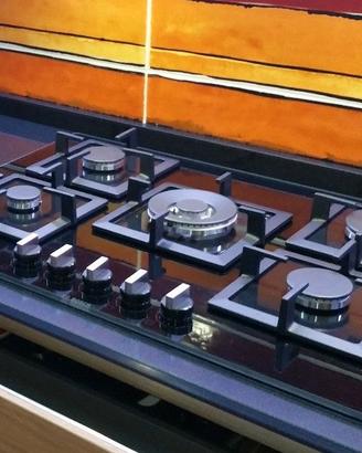 Piano cottura a gas 5 fuochi BOSCH Vetro temp nero