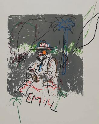 MARIO SCHIFANO: Litografia/Serigrafia 70x70 Pubbl.