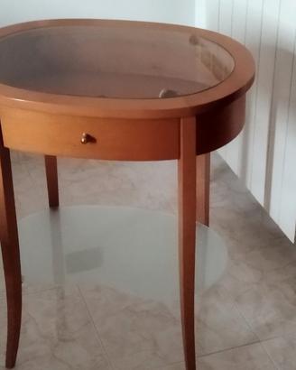 Tavolino legno e vetro