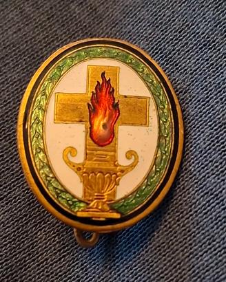Distintivo d'epoca smaltato marcato Johnson Milano