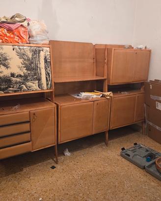 Parete attrezzata antiquariato anni 60