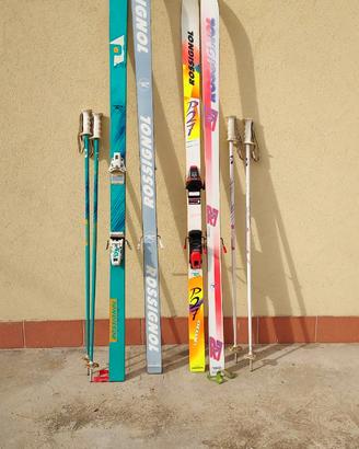 2 Set da sci (bastoncini e sci) Rossignol Vintage
