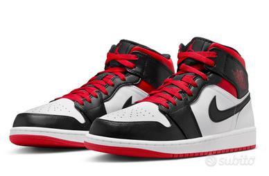 Nike Air Jordan 1 Mid Sail Dark Team Red 