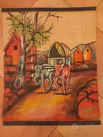 Tela africana dipinta a mano su tessuto 