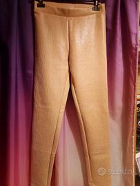 pantaloni a vita alta skinny colore carne rosa cip