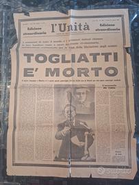 prima pagina 1964 L'unità morte Togliatti 