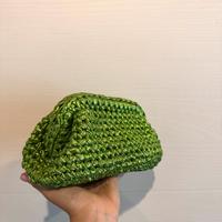 Borsa verde metalizzata uncinetto