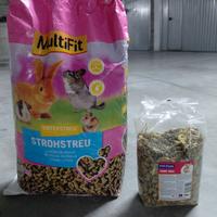 Lettiera  e mangiare  per coniglio