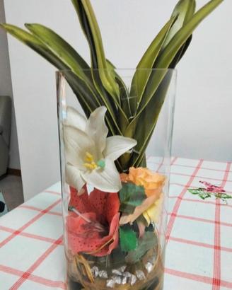 vaso portafiori in cristallo nuovo 