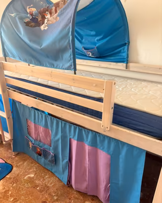 Letto a Castello Frozen con Scivolo + Materasso