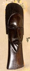 Maschera da parete/testa in legno intagliato mano
