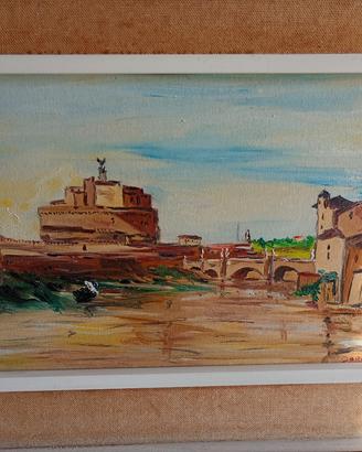 Dipinto olio su tela  Castel Sant'Angelo 