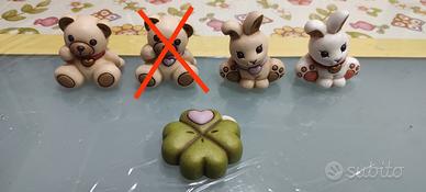 Thun Teddy rosso, coniglietto e quadrifoglio Bauli