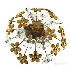 Lampada in mandorle di cristallo Murano anni 70