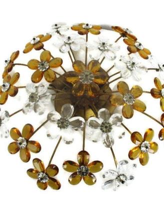 Lampada in mandorle di cristallo Murano anni 70