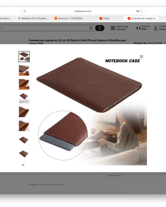 Custodia per Laptop da 16 Pollici ampio in PU